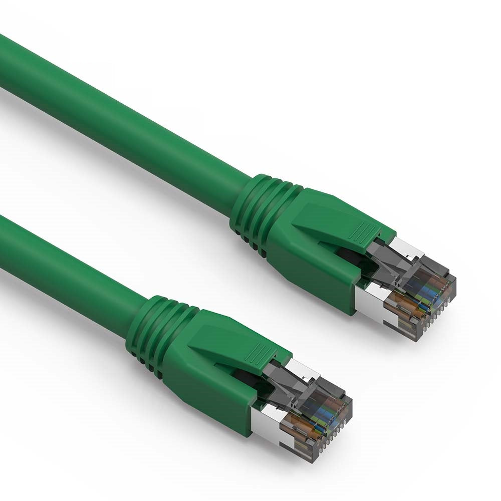 Nippon Labs 24AWG Cat8 RJ45 Ethernet Patch Internet Network LAN Cable, Indoor/Outdoor, 24AWG, Shielded Latest 40Gbps 2000Mhz, Weatherproof S/FTP for Router, PS4, PS5, Xbox, PoE, Switch, Modem - Green
