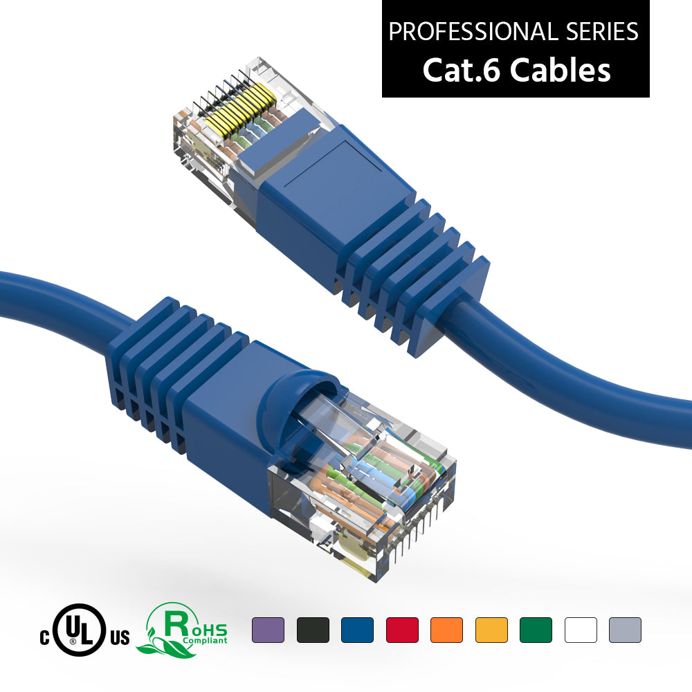 Nippon Labs Cat6 UTP Ethernet Network Booted Cable - Blue - 0.5 ft. ~ 200 ft. - 24AWG RJ45 Enhanced Cat 6 Patch Cable