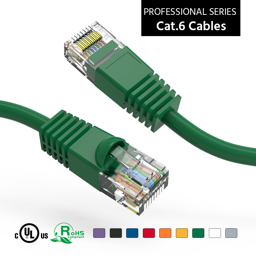 Nippon Labs Cat6 UTP Ethernet Network Booted Cable - Green - 0.5 ft. ~ 200 ft. - 24AWG RJ45 Enhanced Cat 6 Patch Cable