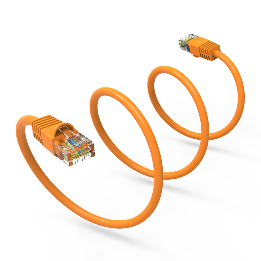 Nippon Labs Cat6 UTP Ethernet Network Booted Cable - Orange - 0.5 ft. ~ 200 ft. - 24AWG RJ45 Enhanced Cat 6 Patch Cable
