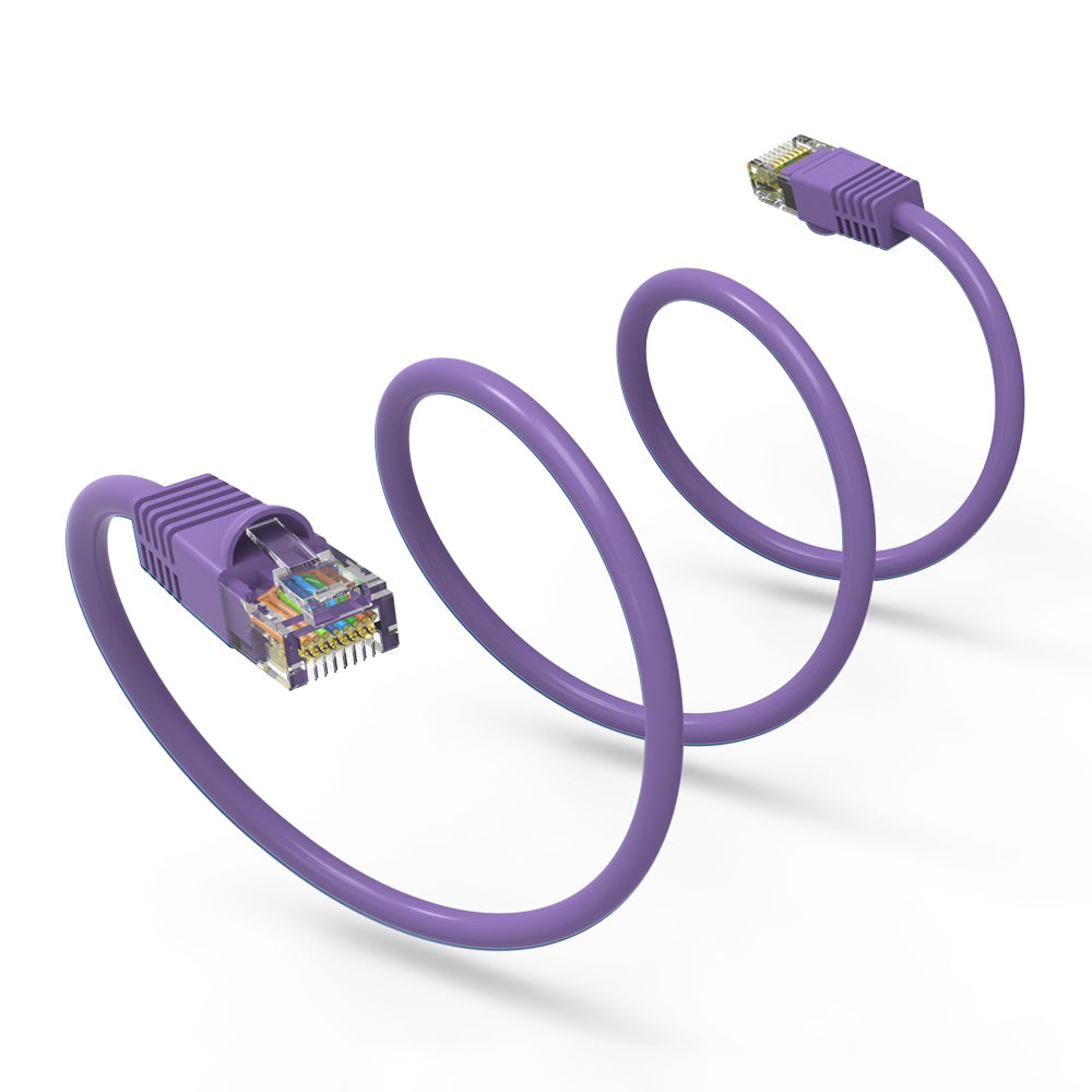 Nippon Labs Cat6 UTP Ethernet Network Booted Cable - Purple - 0.5 ft. ~ 200 ft. - 24AWG RJ45 Enhanced Cat 6 Patch Cable