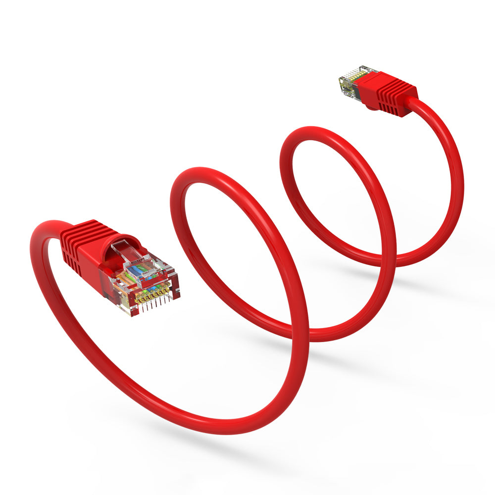 Nippon Labs Cat6 UTP Ethernet Network Booted Cable - Red - 0.5 ft. ~ 200 ft. - 24AWG RJ45 Enhanced Cat 6 Patch Cable