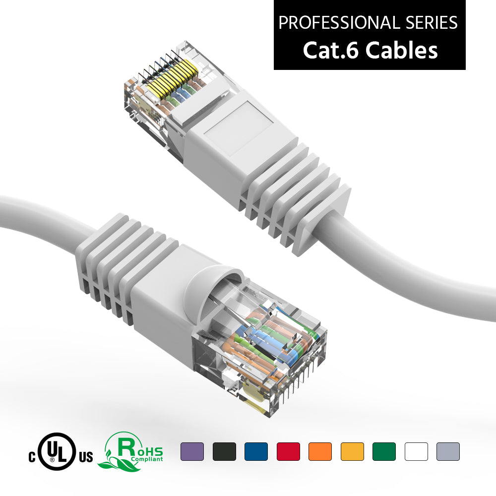 Nippon Labs Cat6 UTP Ethernet Network Booted Cable - White - 0.5 ft. ~ 200 ft. - 24AWG RJ45 Enhanced Cat 6 Patch Cable
