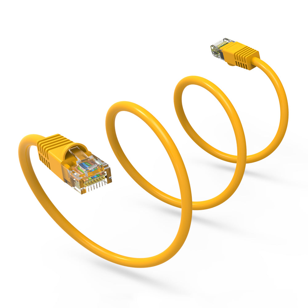 Nippon Labs Cat6 UTP Ethernet Network Booted Cable - Yellow - 0.5 ft. ~ 200 ft. - 24AWG RJ45 Enhanced Cat 6 Patch Cable