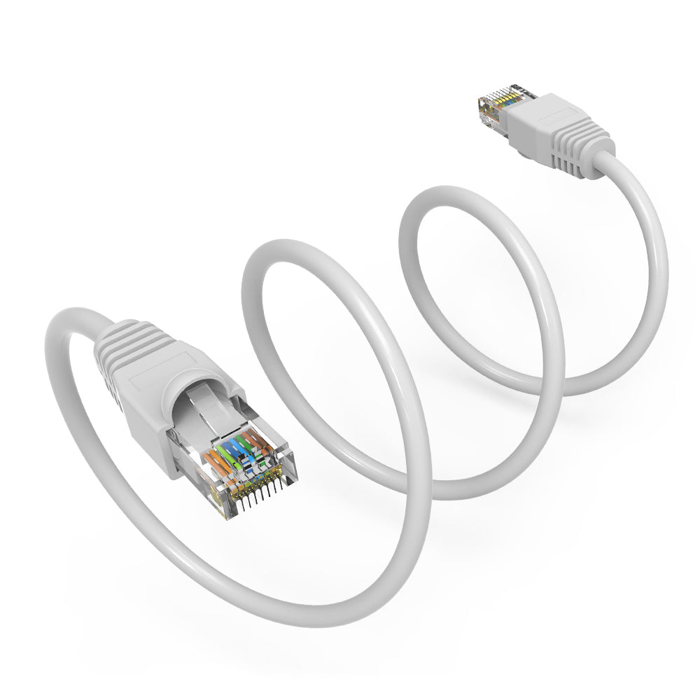 Nippon Labs White Cat6A UTP Ethernet Network Booted Cable, 24AWG Gigabit LAN Network Cable - RJ45 High Speed Patch Cable