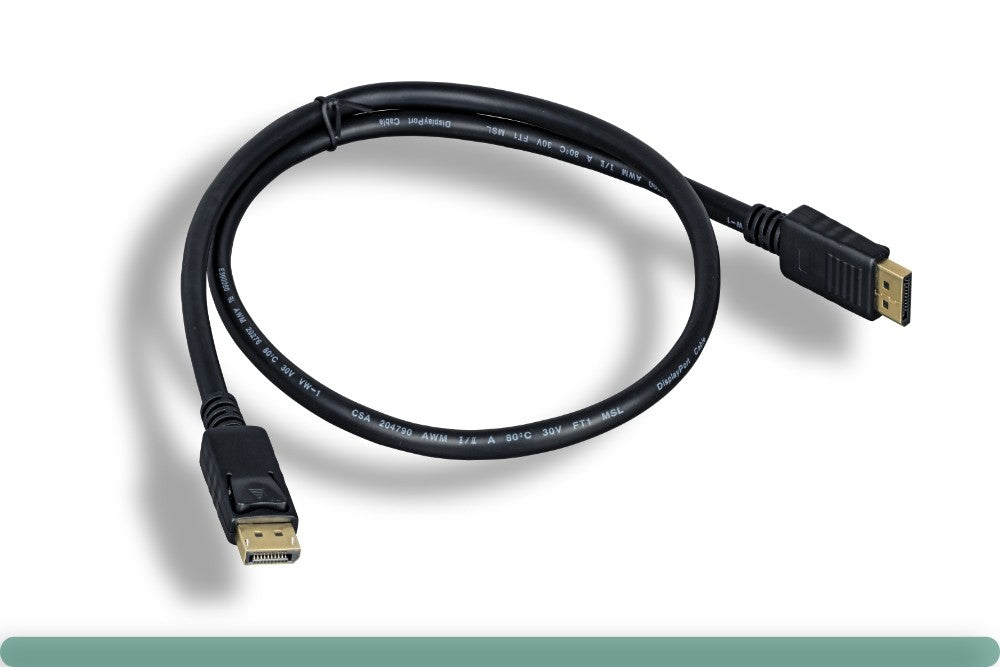 Nippon Labs DP DisplayPort 1.2 HBR2 Male to Male 28AWG Cable with Gold Plated Connectors, Black