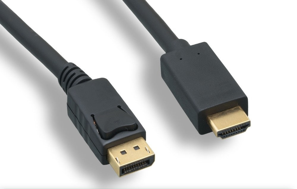 Nippon Labs DP-HDMI DisplayPort to HDMI Converter Cable Supporting VR / 3D / 4K, Black - DP to HDMI Adapter - (M/M)