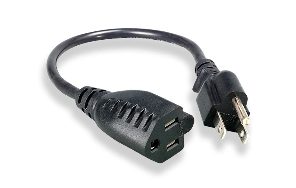 Nippon Labs 16 AWG Power Cord Extension, NEMA5-15P/5-15R, SJT 13A 125V, Black Power Cable 1ft. ~ 25ft.