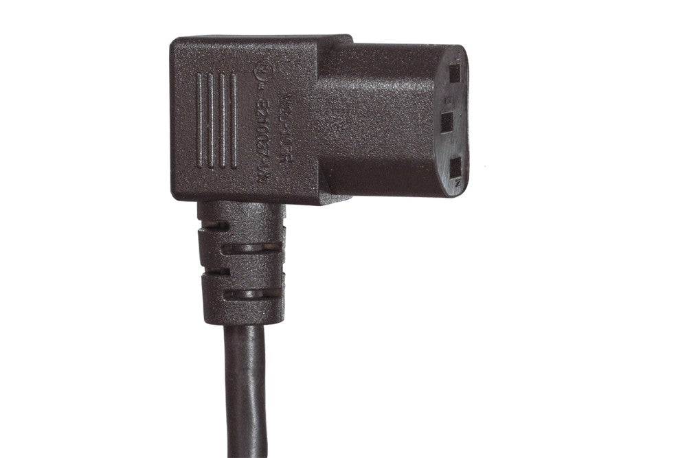 Nippon Labs 18 AWG Right Angle Standard Power Cord NEMA 5-15P To C13, 10A, 125V, Black Power Cable NEMA 5-15P to IEC-60320-C13 -3ft. ~ 15ft.