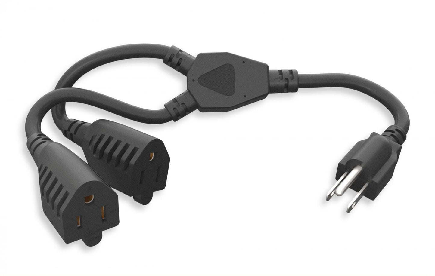 Nippon Labs 16 AWG 1-to-2 Power Cord Splitter (NEMA 5-15P To NEMA 5-15R X2), SJT, Black Color, 14 inch ~ 72 inch