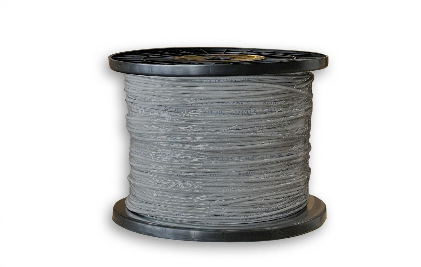 Nippon Labs 10G Slim Cat. 6a Ethernet Bulk Cable, Stranded UTP, 28 AWG, CM Rated,1000ft, Gray Color Networking Cable