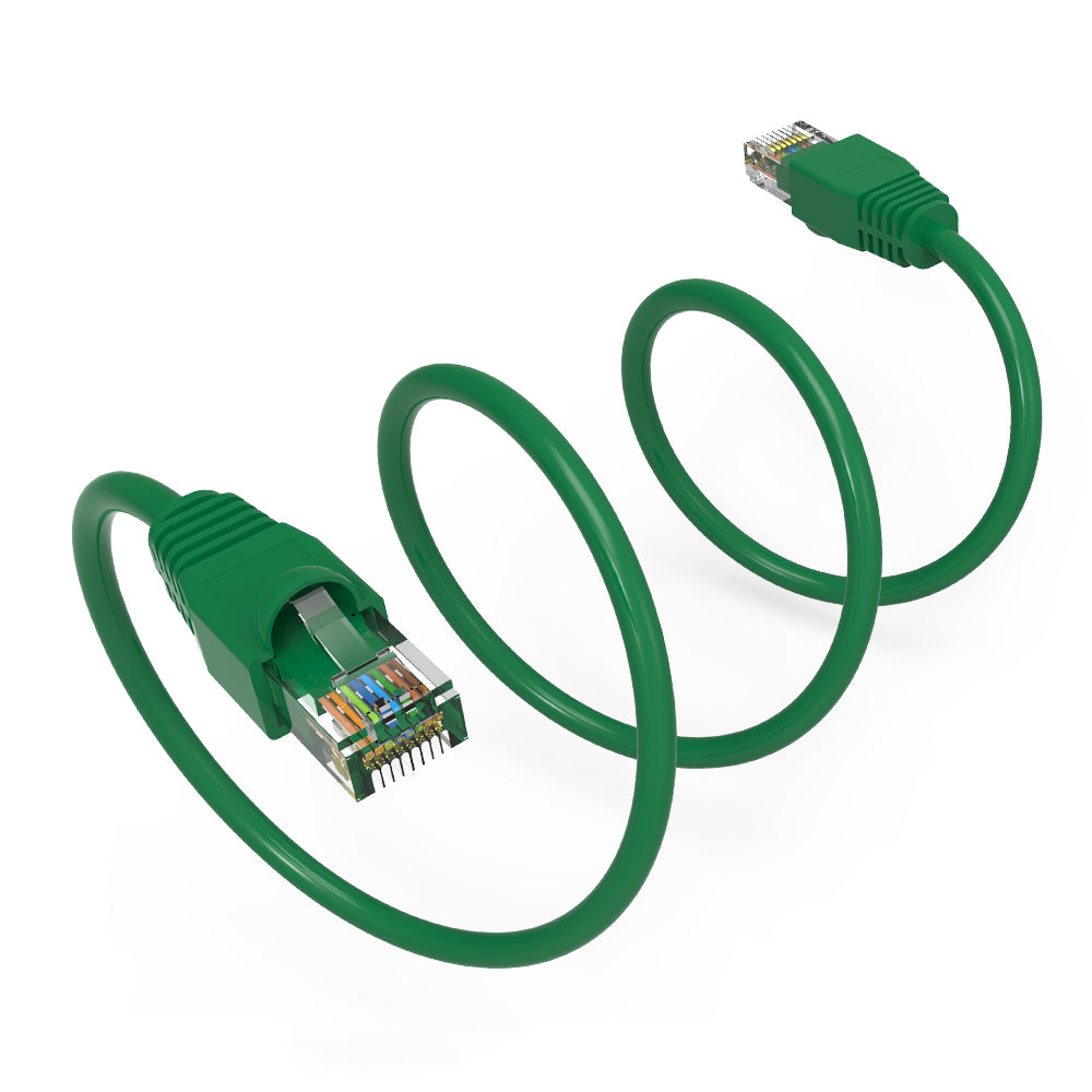 Nippon Labs Green Cat6A UTP Ethernet Network Booted Cable, 24AWG Gigabit LAN Network Cable - RJ45 High Speed Patch Cable