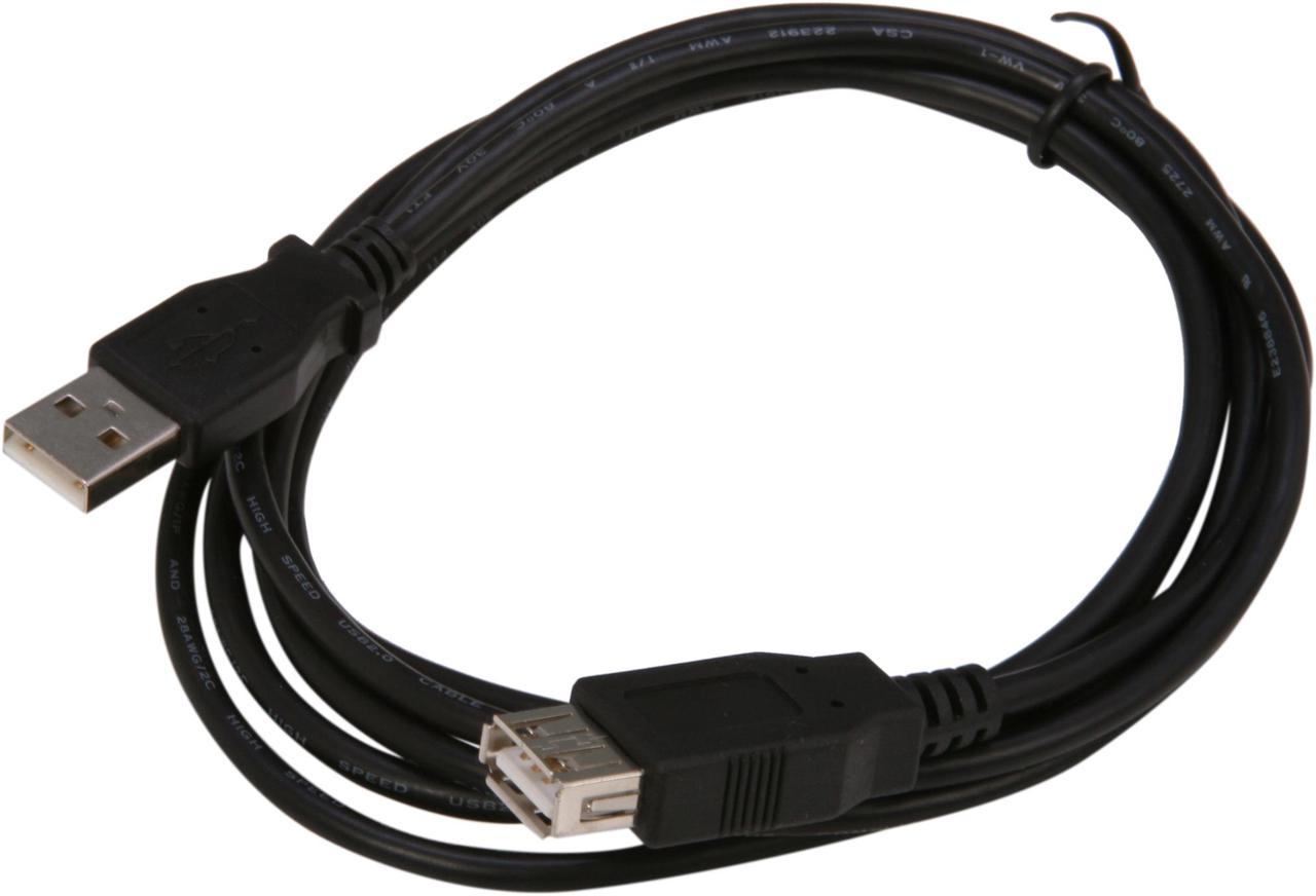 Nippon Labs Black USB2.0 cable A/Male to A/Female extension USB cable - 3FT. ~ 15FT. (2 Packs)