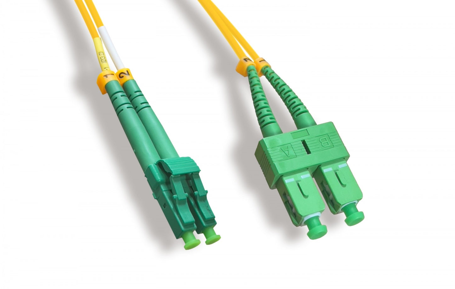 Nippon Labs OS2 Duplex Single-Mode LC/APC to SC/APC 9 /125 Fiber Optic Cable 1m/2m/3m