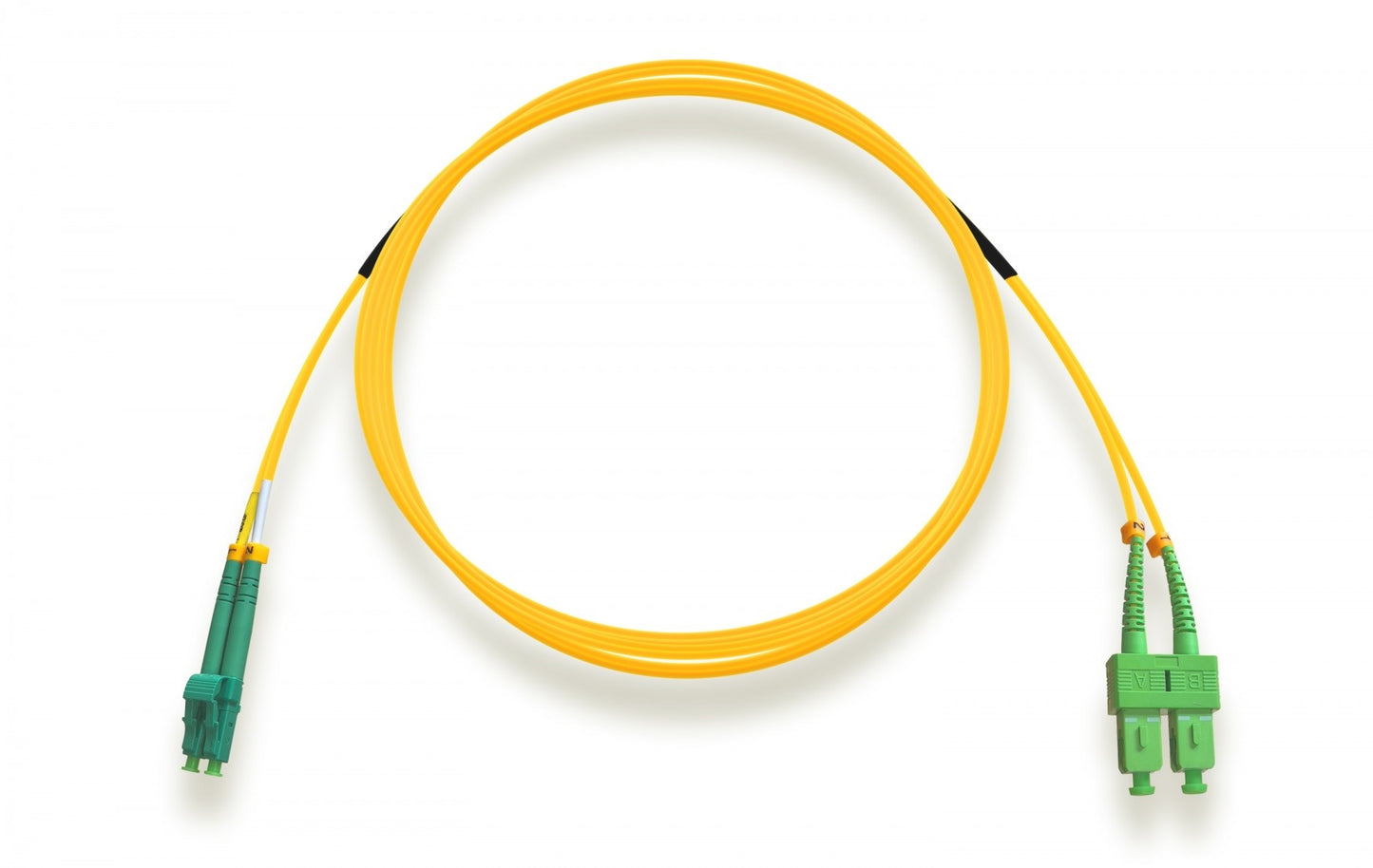 Nippon Labs OS2 Duplex Single-Mode LC/APC to SC/APC 9 /125 Fiber Optic Cable 1m/2m/3m
