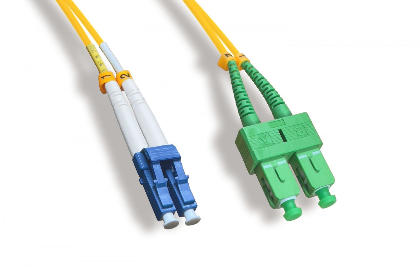 Nippon Labs OS2 Duplex Single-Mode LC/UPC to SC/APC 9 /125 Fiber Optic Cable, 1M ~ 5M