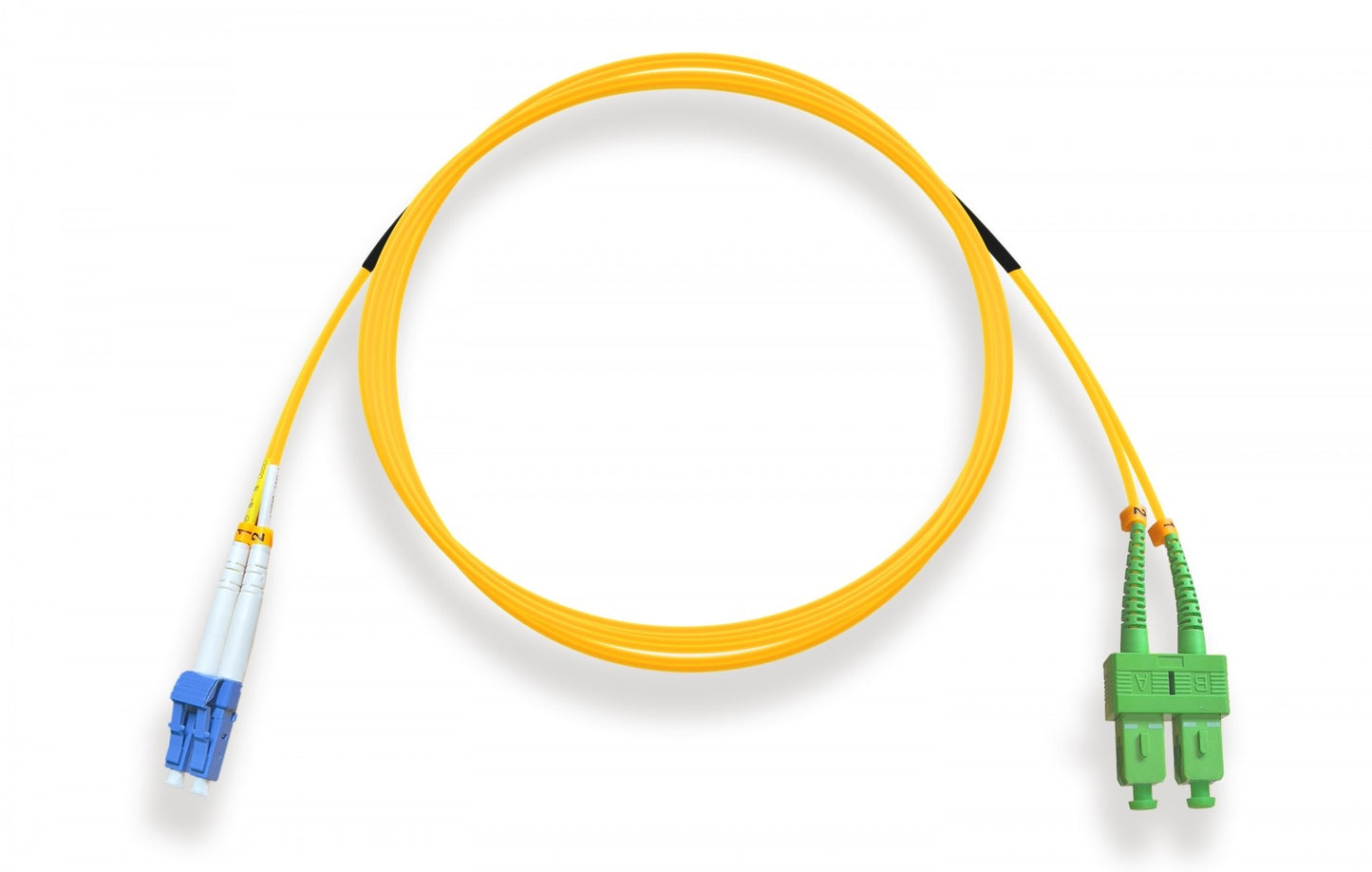 Nippon Labs OS2 Duplex Single-Mode LC/UPC to SC/APC 9 /125 Fiber Optic Cable, 1M ~ 5M