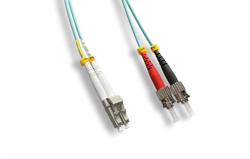 Nippon Labs LC / ST 10Gb 50/125 OM4 Duplex Multimode Fiber Optic Cable, 1M ~ 15M