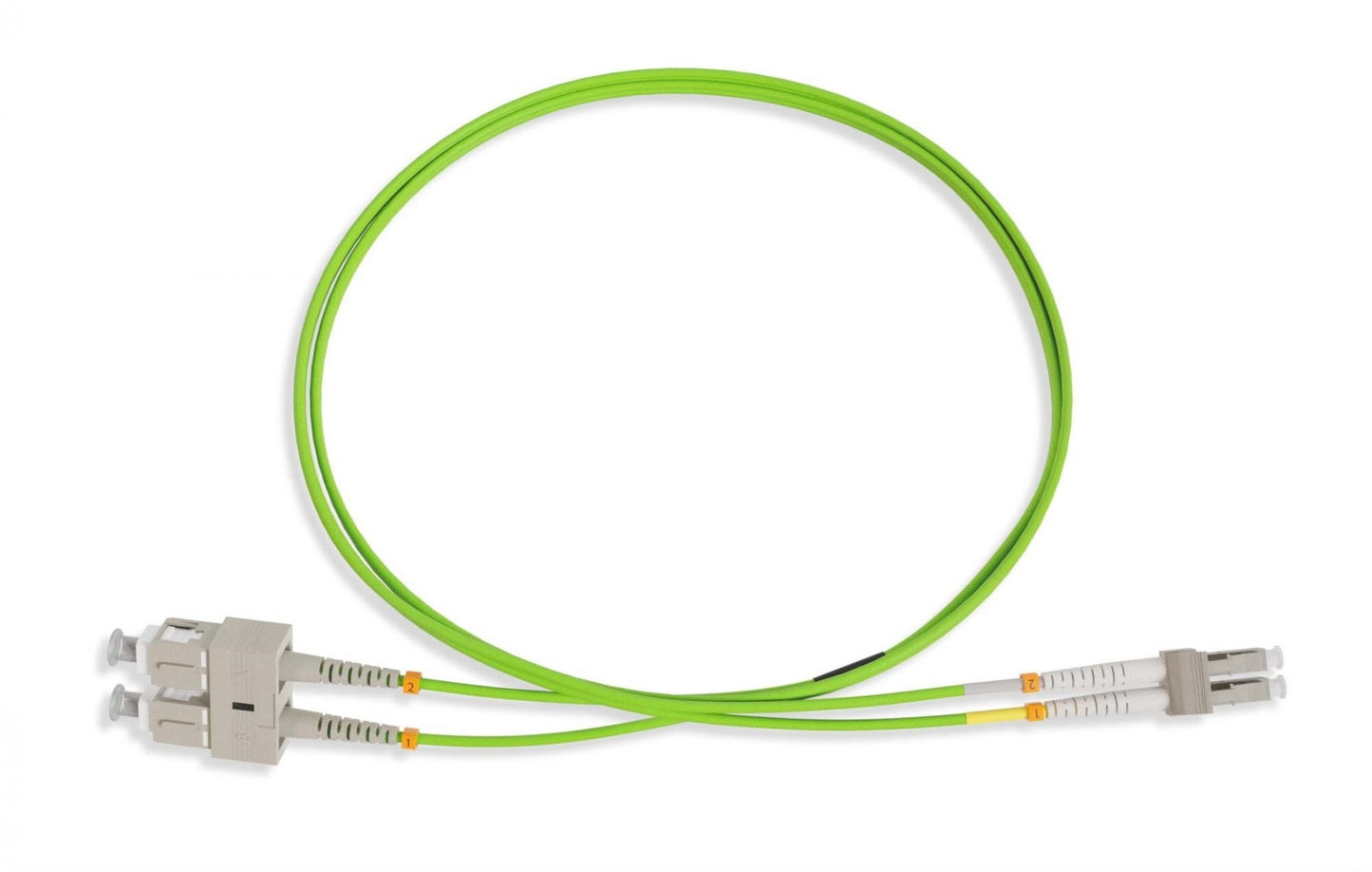 Nippon Labs OM5 LC/SC UPC LSZH/OFNR Dual-Rated Multimode Fiber Optic Patch Cable Lime Green, 1M ~ 30M
