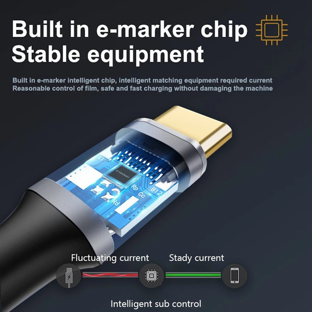Nippon Labs USB 3.2 Gen 2x1 10G Type-C Male to Male Cable 5A/20V/100W Braided Jacket Gold plated connectors, 0.5 meter ~ 3 meters