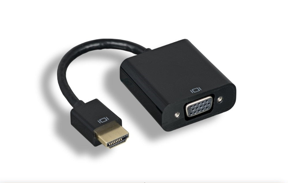 Nippon Labs HDMI To VGA Converter With Audio and Power, HDMI Male to VGA Female, Black Color Adapter 30HM-VGA201-BK