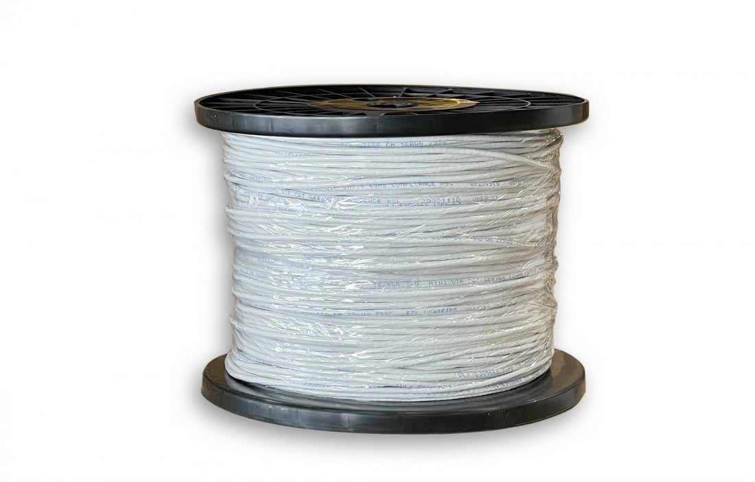 Bulk Ethernet cable box showing jacket fire rating print