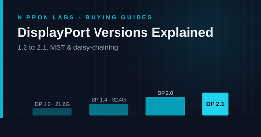 DisplayPort bandwidth growth from DP 1.2 to DP 2.1
