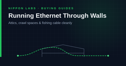 Ethernet cable route drawn through a house outline