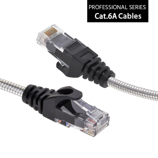 Nippon Labs 65FT CAT.6A Patch Cable Armored Anti-Rodent Slim Cables, 28AWG 65 Feet Gigabit LAN Network Cable RJ45 High Speed Ethernet Cable