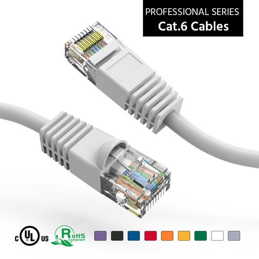 Nippon Labs Cat6 UTP Ethernet Network Booted Cable - White - 0.5 ft. ~ 200 ft. - 24AWG RJ45 Enhanced Cat 6 Patch Cable