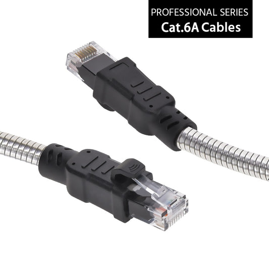 Nippon Labs 3FT CAT.6A Patch Cable Armored Anti-Rodent Cables, 24AWG 3 Feet Gigabit LAN Network Cable RJ45 High Speed Ethernet Cable