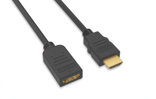 Nippon Labs High Speed HDMI Extension Cable 1.4 with Ethernet 30AWG, HDMI A Male to HDMI A Female 8 Inch. Black HDMI with Dust Caps, 30HME-10HM-01228-8IN