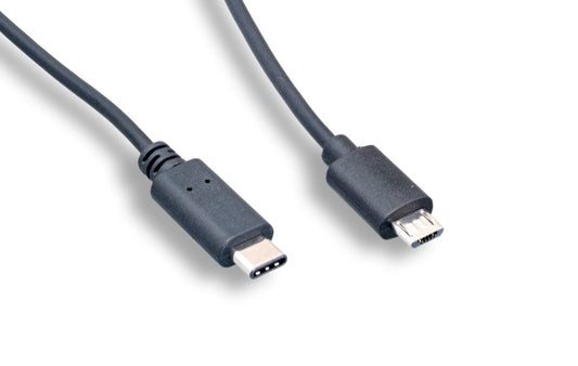 Nippon Labs USB 2.0 Type C Male To Micro B Male Cable, 480M, 3A , Black Color