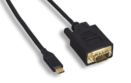 Nippon Labs USB 3.1 Type C Male to VGA Male Cable, M-M, Black Adapter Cable