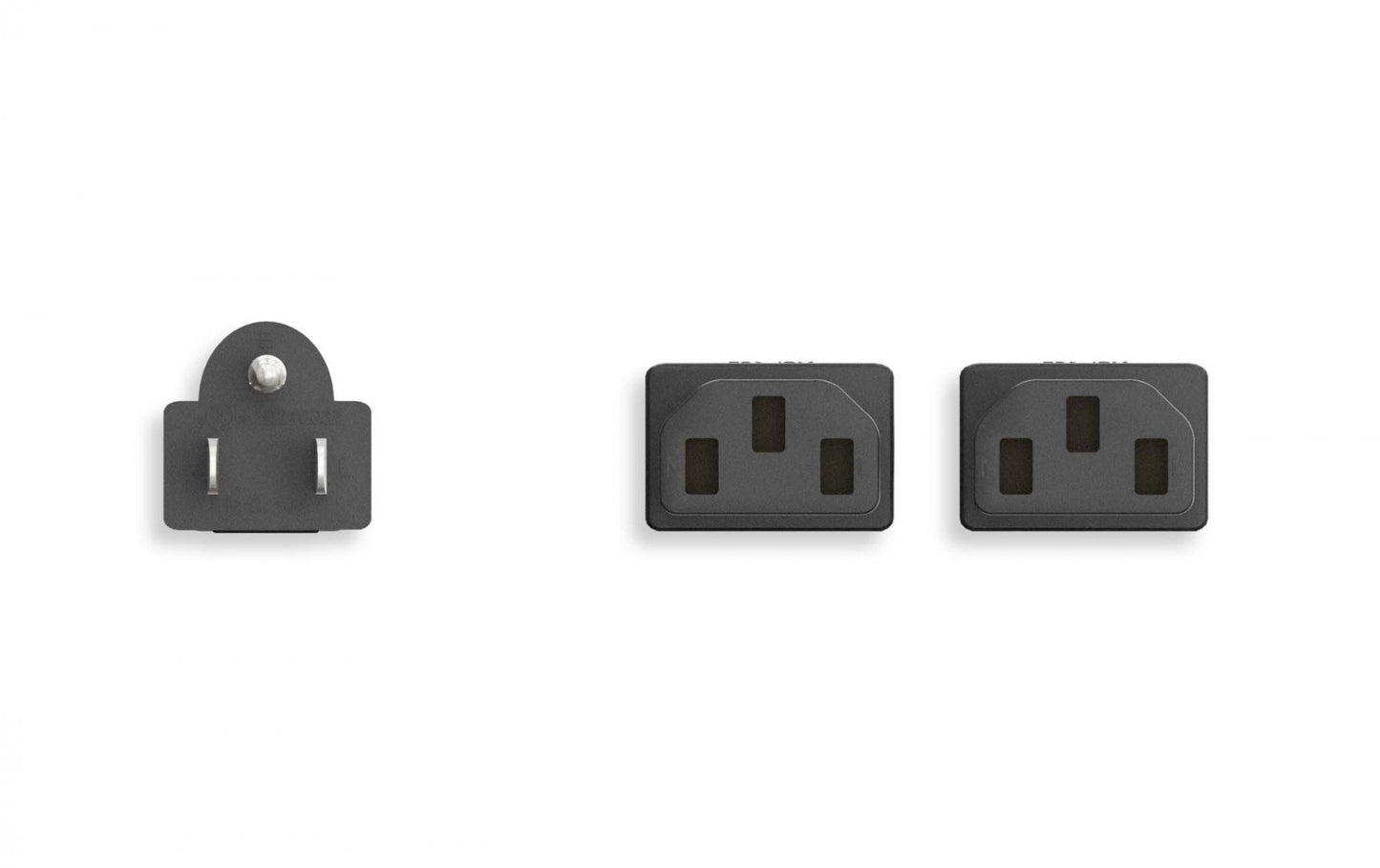 Nippon Labs 18 AWG 1-to-2 Power Cord Splitter (NEMA 5-15P to IEC-60320-C13 x 2), SJT, Black Color, NEMA 5-15P To C13 Splitter Power Cord, 3FT. ~ 10FT.