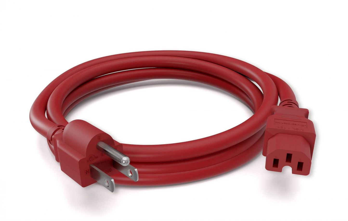 Nippon Labs 14 AWG NEMA 5-15P to C15 Power Cord, SJT, 15A/125V, NEMA 5-15P to IEC-60320-C15 Power Cable - 1FT. ~ 8FT. (Red)