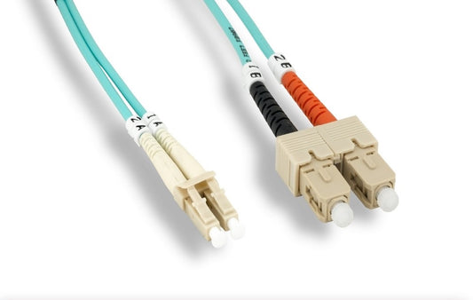 Nippon Labs LC / SC 10Gb 50/125 OM3 Duplex Multimode Fiber Optic Cable, 1M ~ 25M