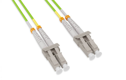 Nippon Labs OM5 LC/LC UPC LSZH/OFNR Dual-Rated Multimode Fiber Optic Patch Cable Lime Green, 0.5M ~ 50M