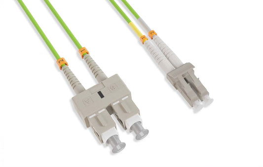 Nippon Labs OM5 LC/SC UPC LSZH/OFNR Dual-Rated Multimode Fiber Optic Patch Cable Lime Green, 1M ~ 30M