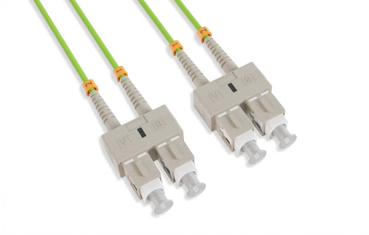 Nippon Labs lime green OM5 SC to SC UPC multimode fiber optic patch cable, LSZH OFNR